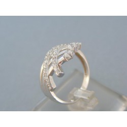 Zlatý dámsky prsteň moderný biele zlato vzorovaný DP57360B