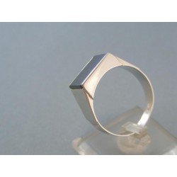Zlatý pánsky prsteň biele zlato obdĺžnikovy onyx DP67563B