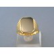 Vzorovaný pánsky prsteň žlté zlato kameň onyx