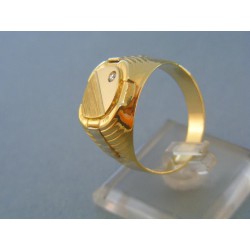 Zlatý prsteň žlté biele zlato kamienok zirkónu DP66818V