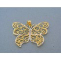 Zlatý prívesok motýlik žlté biele zlato DI272V