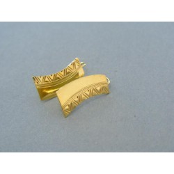 Zlaté dámske náušnice vzorované žlté zlato DN259Z