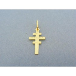 Zlatý prívesok vzorovaný kríž žlté zlato DIK049Z