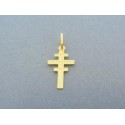 Zlatý prívesok vzorovaný kríž žlté zlato DIK049Z