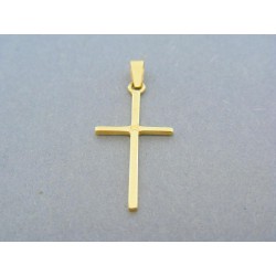 Zlatý prívesok jednoduchý kríž žlté zlato DIK099Z