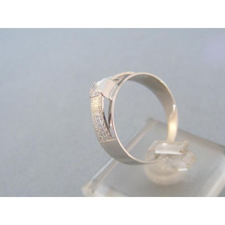 Elegantný dámsky prsteň biele zlato vzorovaný