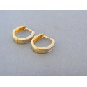 Zlaté náušnice malé kružky dvojfarebné zlato vzorované VA127V