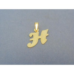 Zlatý prívesok vzorované písmeno H žlté zlato DI049Z