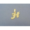 Zlatý prívesok vzorované písmeno H žlté zlato DI049Z