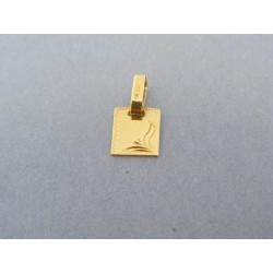 Zlatý prívesok malá vzorovaná platnička DI055Z