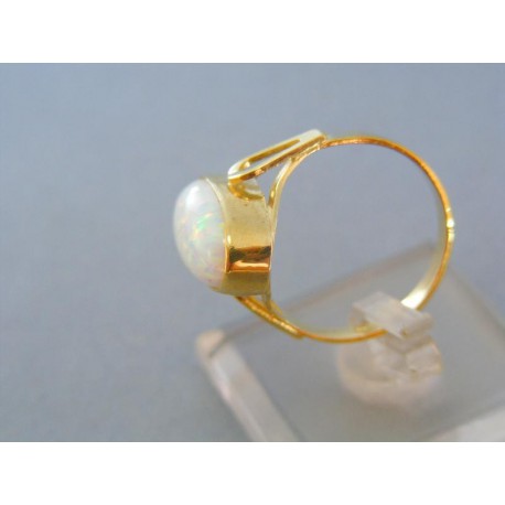Elegantný dámsky prsteň žlté zlato opál