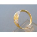 Zlatý dámsky prsteň vzorovaný žlté biele zlato VP63226V