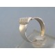Moderný široký dámsky prsteň biele zlato zirkóny