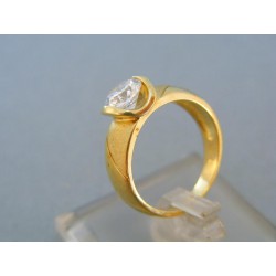 Zlatý prsteň žlté zlato zirkón jemné zárezy VP50435Z