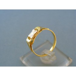 Zlatý dámsky prsteň žlté červené zlato vzorovaný VP58235V