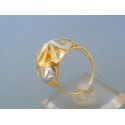 Zlatý dámsky prsteň vzorovaný žlté biele zlato VP61415V