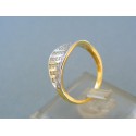 Zlatý dámsky prsteň žlté biele zlato zirkón VP52227V