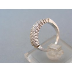 Zlatý dámsky prsteň biele zlato kamienky zirkónu VP50466B