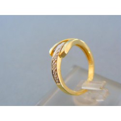 Zlatý prsteň s kamienkami žlté zlato VP48244Z