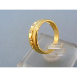 Zlatý dámsky prsteň žlté zlato male zirkóniky VP48272Z