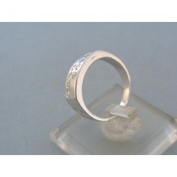Zlatý prsteň moderný biele zlato zirkóniky VP49357B