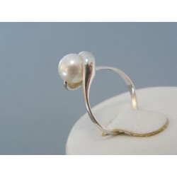 Zlatý prsteň biele zlato ozdoba perla VP51221B