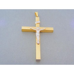 Zlatý prívesok krížik žlté biele zlato ukrižovaný Ježiš VIK311V