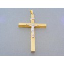 Zlatý prívesok krížik žlté biele zlato ukrižovaný Ježiš VIK311V