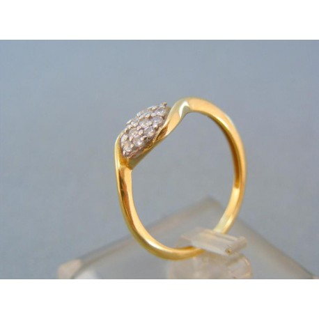 Jemný zlatý prsteň žlté biele zlato zirkóniky
