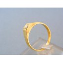 Zlatý dámsky prsteň jednoduchý žlté zlato zirkón VP57328Z