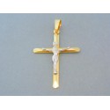 Zlatý krížik žlté biele zlato ukrižovaný Ježiš VIK297V