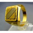 Zlatý pánsky prsteň z dvojfarebného zlata VP66768V