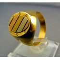 Zlatý pánsky prsteň z viacfarebného zlata oválny tvar VP64730V