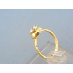 Zlatý dámsky prsteň žlté zlato okrúhly zirkón DP50232Z