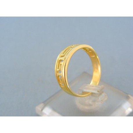 Prsteň s vyrezávanym vzorom žlté zlato