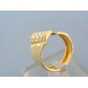 Zlatý dámsky prsteň žlté zlato široký zirkóny DP49356Z