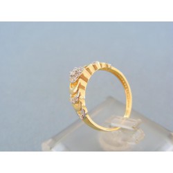 Zlatý prsteň dvojfarebné zlato zirkóny DP49161V