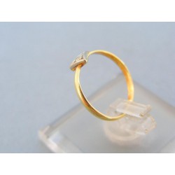 Zlatý dámsky prsteň žlté biele zlato zirkón v trojuholníku DP46090V