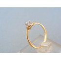 Zlatý prsteň dvojfarebné zlato zirkón v korunke DP52127V