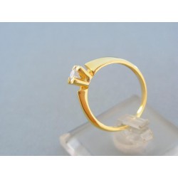 Zlatý prsteň jednoduchý žlté zlato zirkón v korunke DP52275Z