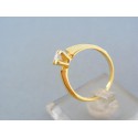 Zlatý prsteň jednoduchý žlté zlato zirkón v korunke DP52275Z