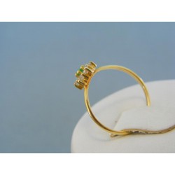 Zlatý prsteň žlté zlato tvar kvet farebné zirkóny DP51105Z