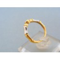 Zlatý dámsky prsteň vzorovaný žlté biele zlato zirkón DP50331V