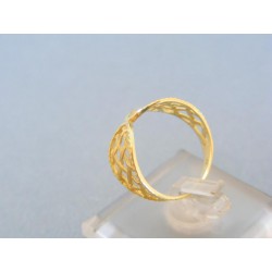 Zlatý prsteň s mriežkou žlté zlato vzorovaný DP51166Z