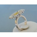 Strieborný prsteň tvar margarétka VPS571070