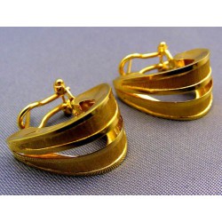 Zlaté náušnice dva polkruhy žlté zlato s leskom VA528