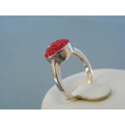 Strieborný dámsky prsteň červené Swarovského krištáliky VPS51327
