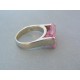 Pekný dámsky strieborny prsteň ružový zirkón VPS55777