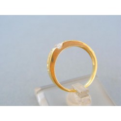 Dámsky zlatý prsteň žlté zlato zirkóny VP52304Z