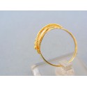 Vzorovaný zlatý dámsky prsteň žlté červené zlato VP59244V